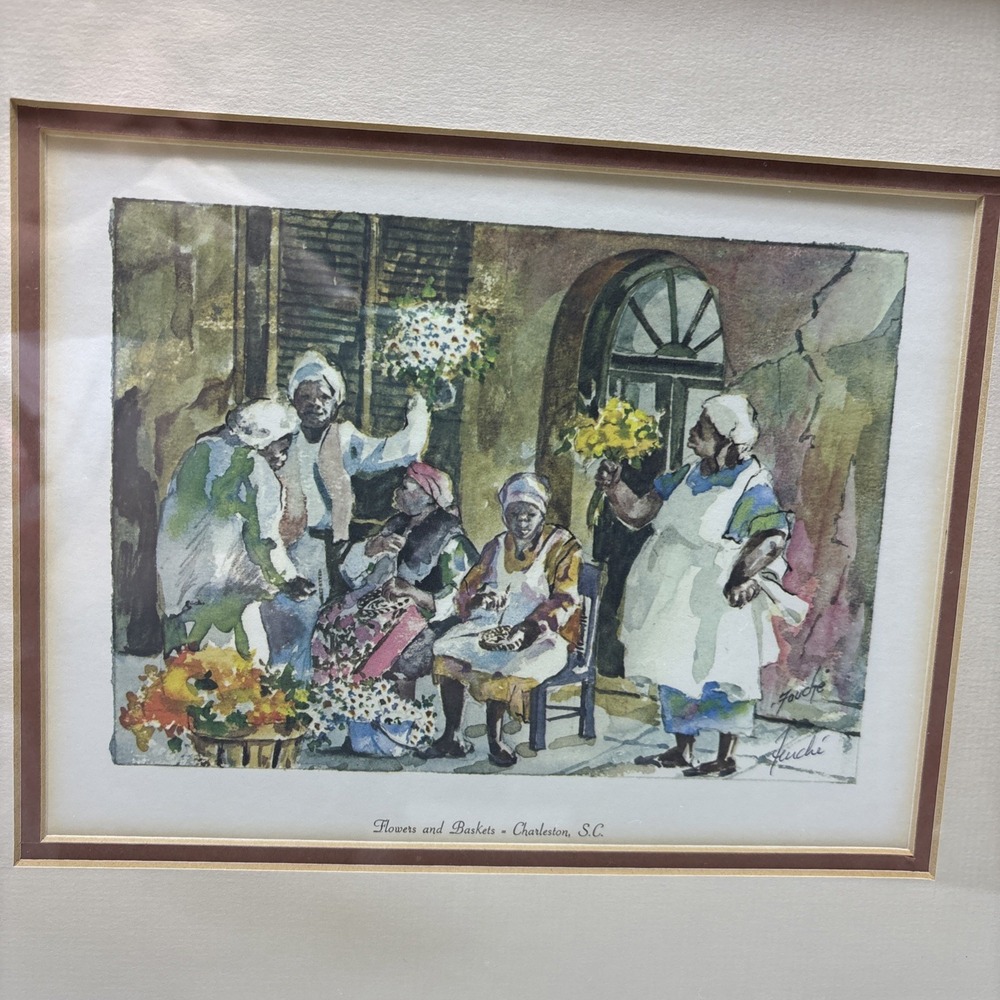 VIRGINIA F BOLTON "FLOWERS AND BASKETS" 1982 SIGNED LITHOGRAPH